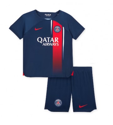 Paris Saint-Germain Hemmakläder Barn 2023-24 Kortärmad (+ Korta byxor)
